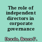 The role of independent directors in corporate governance