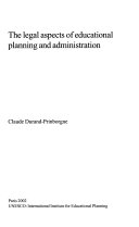 The Legal Aspects of Educational Planning and Administration. Fundamentals of Educational Planning