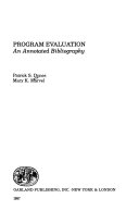 Program evaluation : an annotated bibliography /