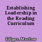 Establishing Leadership in the Reading Curriculum
