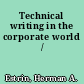 Technical writing in the corporate world /