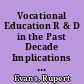 Vocational Education R & D in the Past Decade Implications for the Future. Occasional Paper No. 18 /