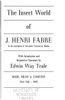 The insect world of J. Henri Fabre /