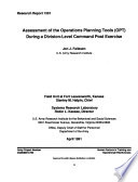 Assessment of the Operations Planning Tools (OPT) during a division-level command post exercise /