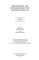 Bibliographie der Buchrezensionen für deutsche Literatur, 1973-1974 /