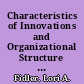 Characteristics of Innovations and Organizational Structure Related to Innovation Implementation