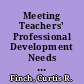 Meeting Teachers' Professional Development Needs for School-to-Work Transition Strategies for Success /