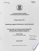 Assessing judgment proficiency in army personnel /