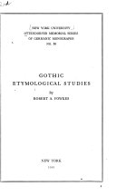 Gothic etymological studies /
