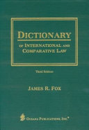 Dictionary of international and comparative law /