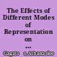The Effects of Different Modes of Representation on Mathematical Problem Solving