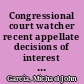 Congressional court watcher recent appellate decisions of interest to lawmakers (May 15-May 21, 2023).
