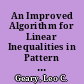 An Improved Algorithm for Linear Inequalities in Pattern Recognition and Switching Theory