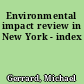 Environmental impact review in New York - index