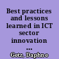 Best practices and lessons learned in ICT sector innovation : a case study of Israel /