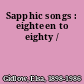 Sapphic songs : eighteen to eighty /