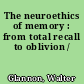 The neuroethics of memory : from total recall to oblivion /