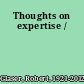 Thoughts on expertise /