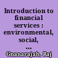 Introduction to financial services : environmental, social, and governance (ESG) issues /
