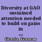 Diversity at GAO sustained attention needed to build on gains in SES and managers : testimony before the Subcommittee on Federal Workforce, Postal Service, and the District of Columbia, Committee on Oversight and Government Reform, House of Representatives /