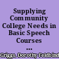 Supplying Community College Needs in Basic Speech Courses at Florida Junior College at Jacksonville, Florida