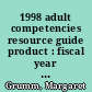 1998 adult competencies resource guide product : fiscal year 1997-98 /