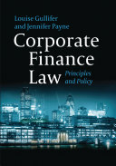 Corporate finance law : principles and policy /