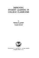 Improving student learning in college classrooms /