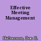 Effective Meeting Management