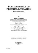 Fundamentals of pretrial litigation /