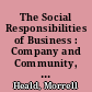 The Social Responsibilities of Business : Company and Community, 1900-1960 /