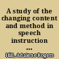 A study of the changing content and method in speech instruction in higher education in the United States since 1880 /