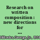 Research on written composition : new directions for teaching /