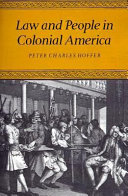 Law and people in colonial America /
