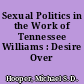 Sexual Politics in the Work of Tennessee Williams : Desire Over Protest.