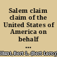Salem claim claim of the United States of America on behalf of George J. Salem v. the Royal Government of Egypt under protocol of January 20, 1931.