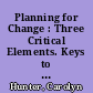 Planning for Change : Three Critical Elements. Keys to Community Involvement Series: 4 /