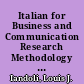 Italian for Business and Communication Research Methodology and Creation of a Syllabus /