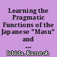 Learning the Pragmatic Functions of the Japanese "Masu" and Plain Forms
