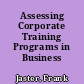 Assessing Corporate Training Programs in Business Communications