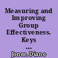 Measuring and Improving Group Effectiveness. Keys to Community Involvement Series ll /