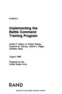 Implementing the battle command training program /