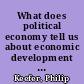 What does political economy tell us about economic development and vice versa? /