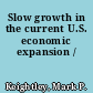 Slow growth in the current U.S. economic expansion /