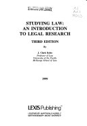 Studying law : an introduction to legal research /