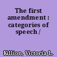 The first amendment : categories of speech /