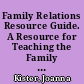 Family Relations Resource Guide. A Resource for Teaching the Family Relations Core Course Area of Ohio's Work and Family Life Program