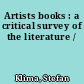 Artists books : a critical survey of the literature /