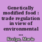 Genetically modified food : trade regulation in view of environmental policy objectives /