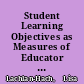 Student Learning Objectives as Measures of Educator Effectiveness : The Basics /